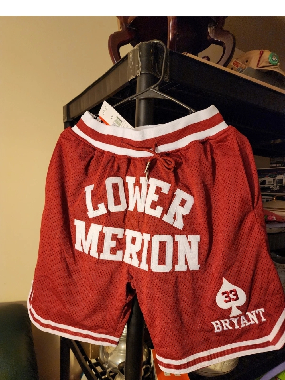Kobe Bryant #33 Lower Merion HS Headgear Classics Red / White Basketball Mens XS